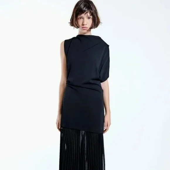 open lace back dress Iris Pleated Long Sleeve Mini  Rebecca Minkoff